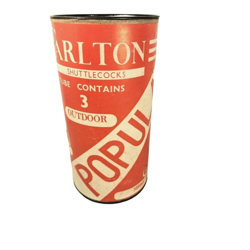 VIntage Unopened Tube Carlton Popular Shuttlecocks 3 Birdie England UK Badminton